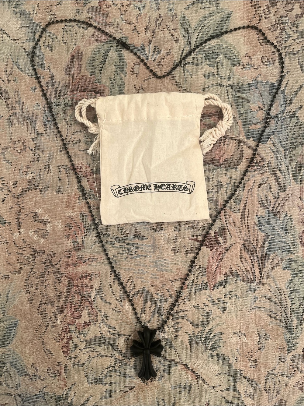 Chrome Hearts Black Cross Pendant Necklace